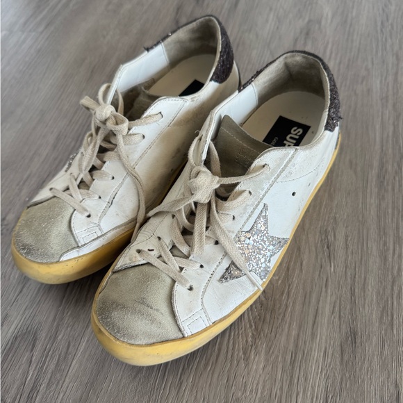 Golden Goose Women's White and Silver Sneakers - Picture 1 of 3